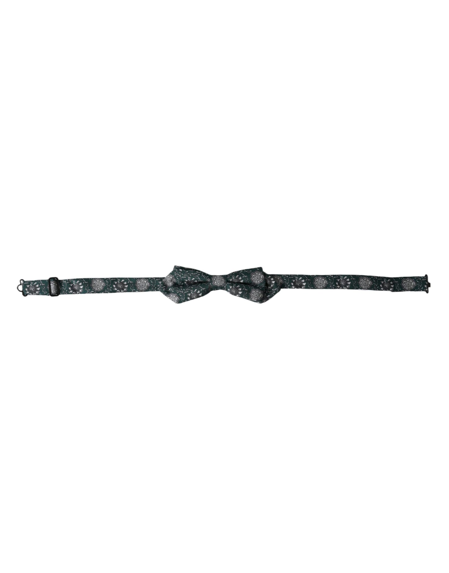 - Green Silk Floral Adjustable Neck Men Bow Tie