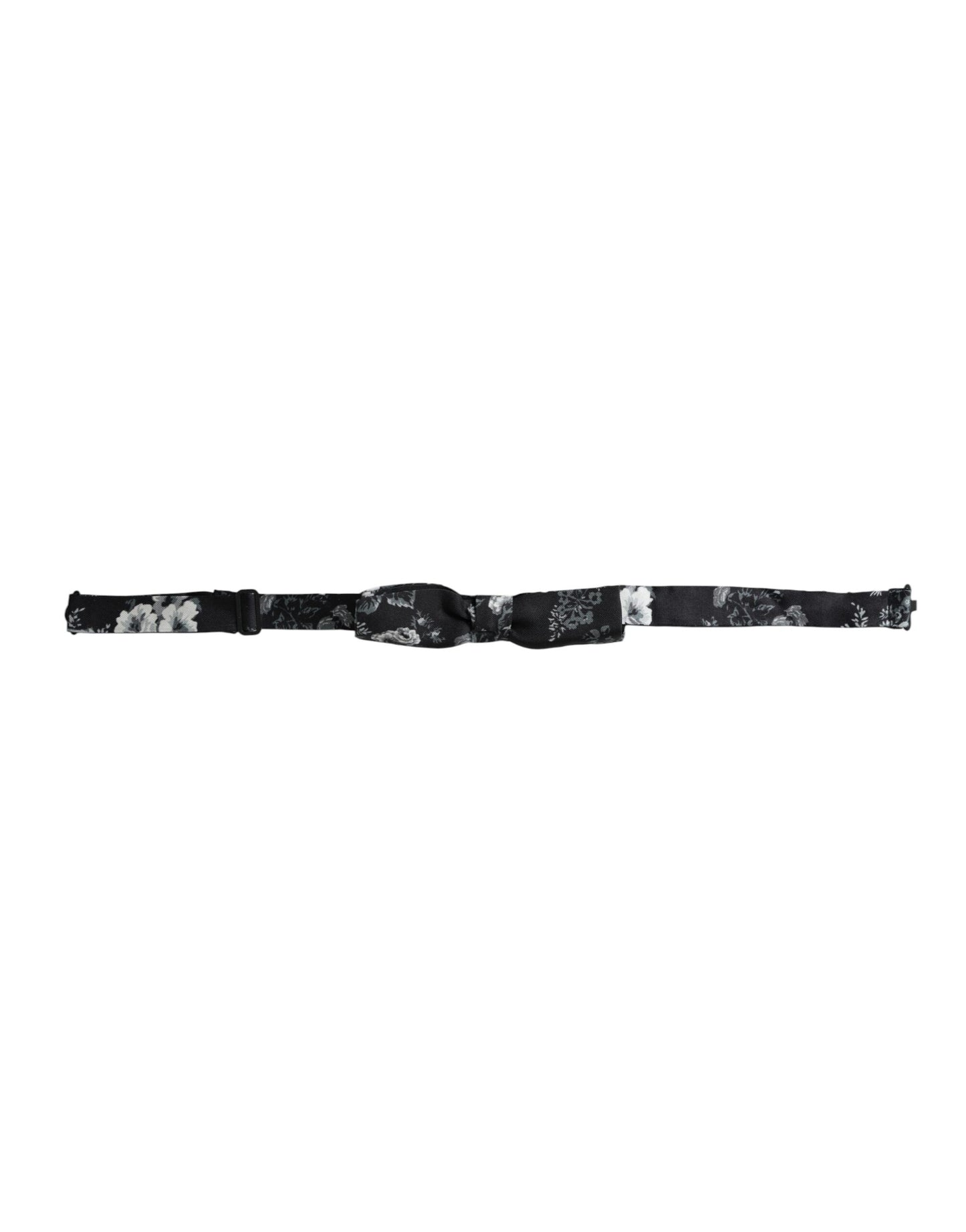 - Black Floral Silk Adjustable Neck Men Bow Tie