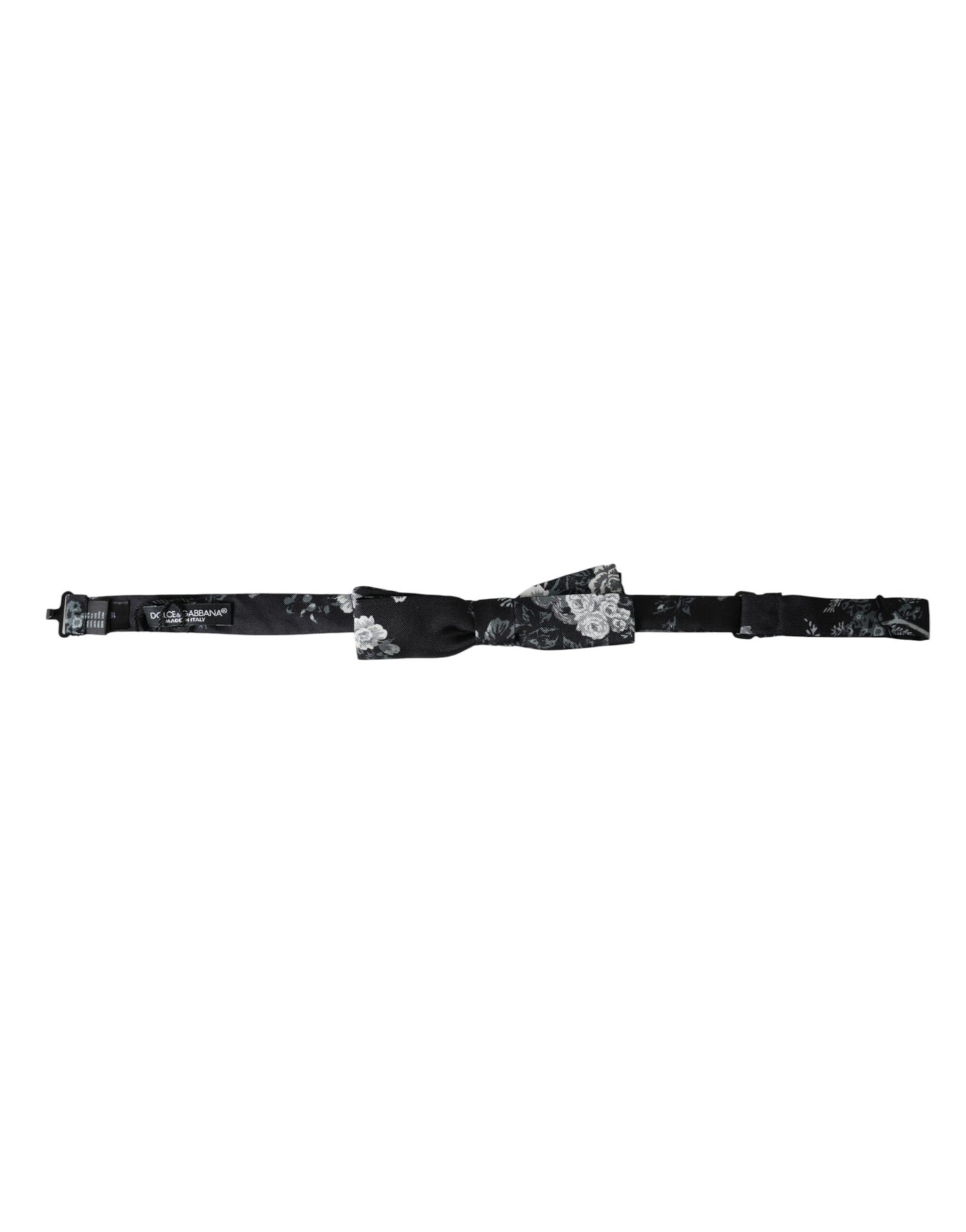 - Black Floral Silk Adjustable Neck Men Bow Tie
