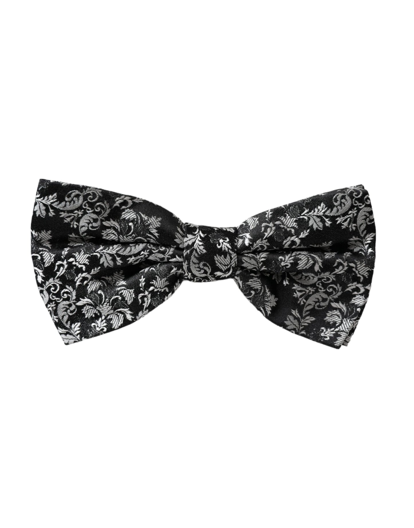 - Black Floral Silk Adjustable Neck Men Bow Tie