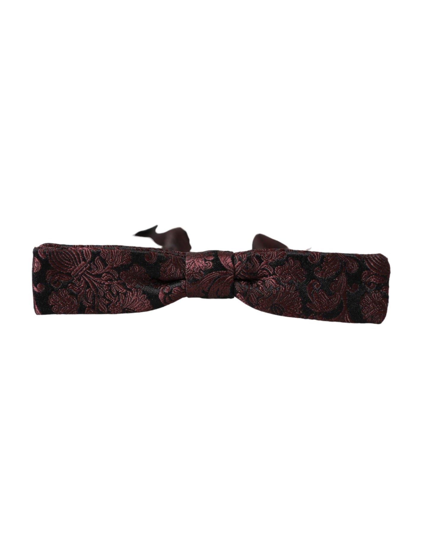 - Maroon Floral Silk Adjustable Neck Men Bow Tie