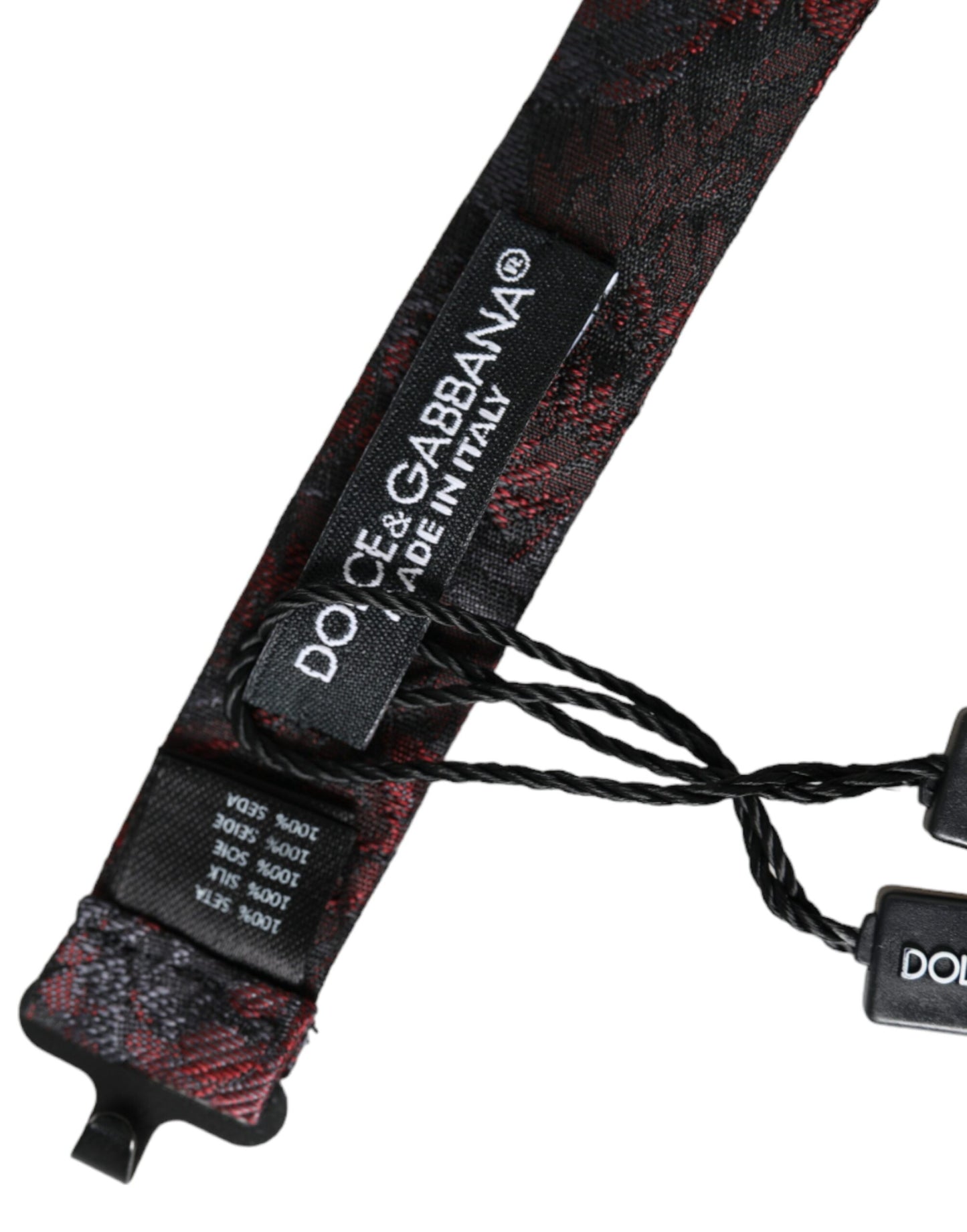 - Red Black Floral Adjustable Neck Men Bow Tie