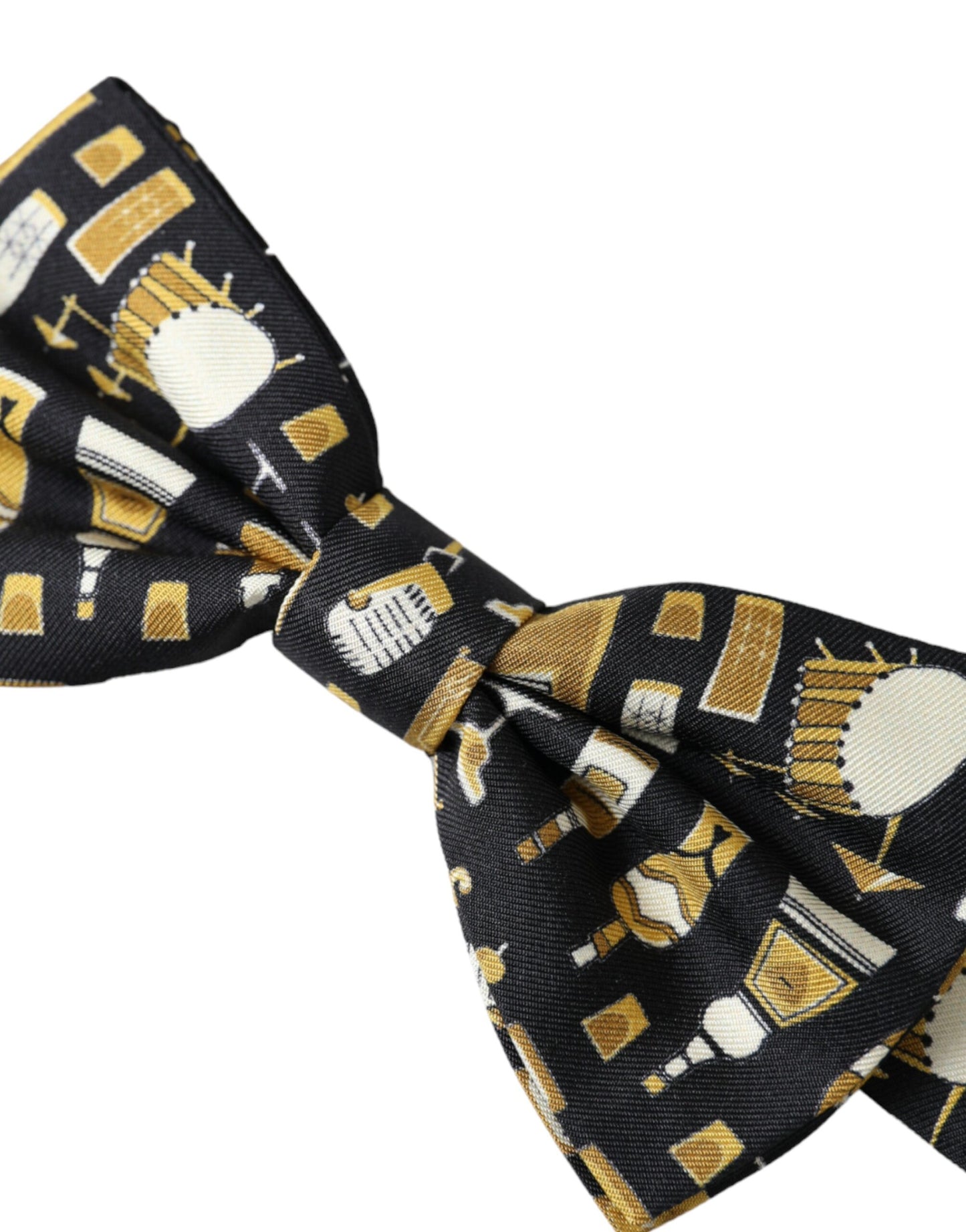 - Black Silk Cocktail Adjustable Neck Men Bow Tie