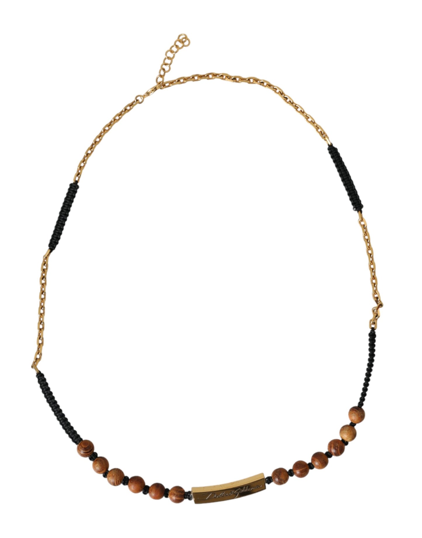 - Black Gold Wooden Beaded Logo Pendant