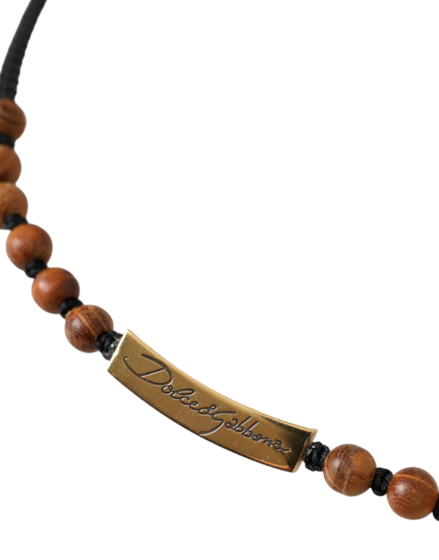 - Black Gold Wooden Beaded Logo Pendant