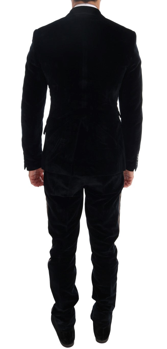 - Elegant Blue Three-Piece Slim Fit Suit