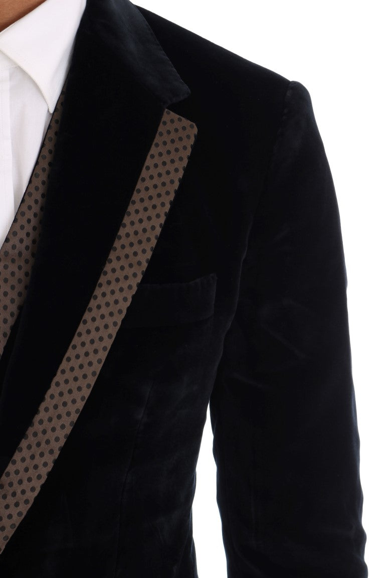 - Elegant Blue Three-Piece Slim Fit Suit