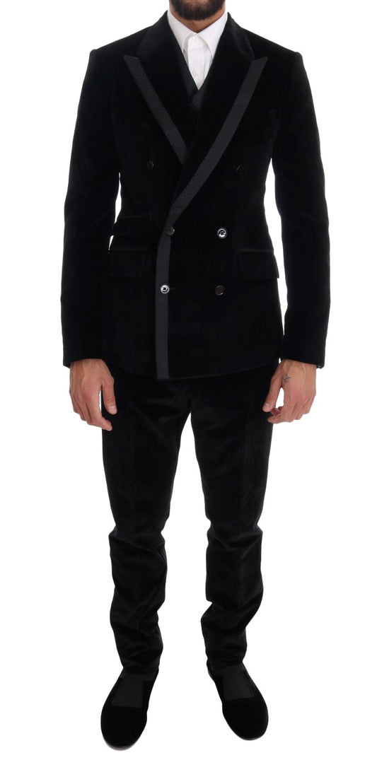 - Elegant Black Slim Fit Three-Piece Suit