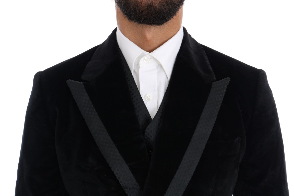 - Elegant Black Slim Fit Three-Piece Suit