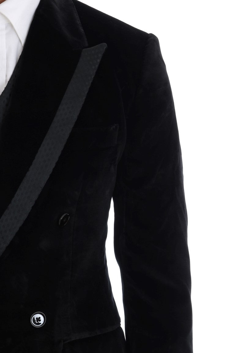 - Elegant Black Slim Fit Three-Piece Suit