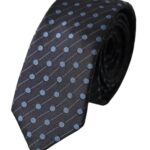 - Black Blue Polka Dot Silk Adjustable Men Tie