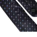 - Black Blue Polka Dot Silk Adjustable Men Tie