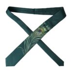 - Green Printed 100% Silk Adjustable Men Tie