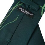 - Green Printed 100% Silk Adjustable Men Tie