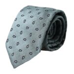 - Green 100% Silk Patterned Adjustable Men Tie