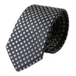 - Black 100% Silk Patterned Adjustable Men Tie