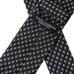 - Black 100% Silk Patterned Adjustable Men Tie