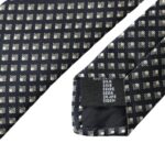 - Black 100% Silk Patterned Adjustable Men Tie