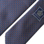 - Navy Blue Silk Patterned Adjustable Men Tie