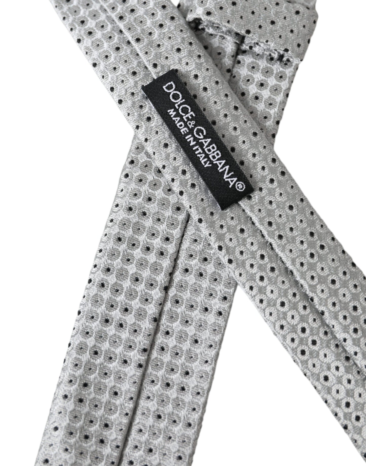 - Light Gray Polka Dot Silk Adjustable Men Tie