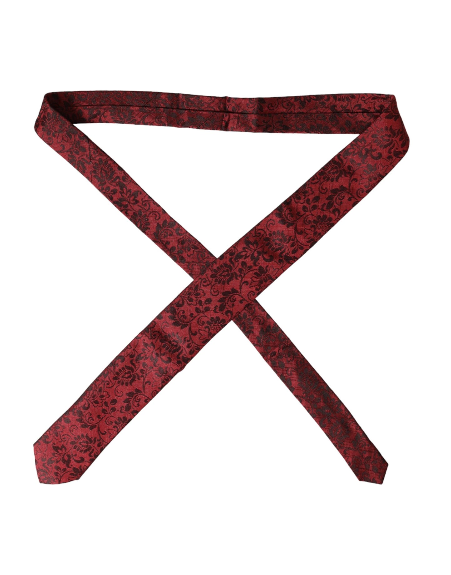 - Red Floral Brocade Silk Adjustable Men Tie
