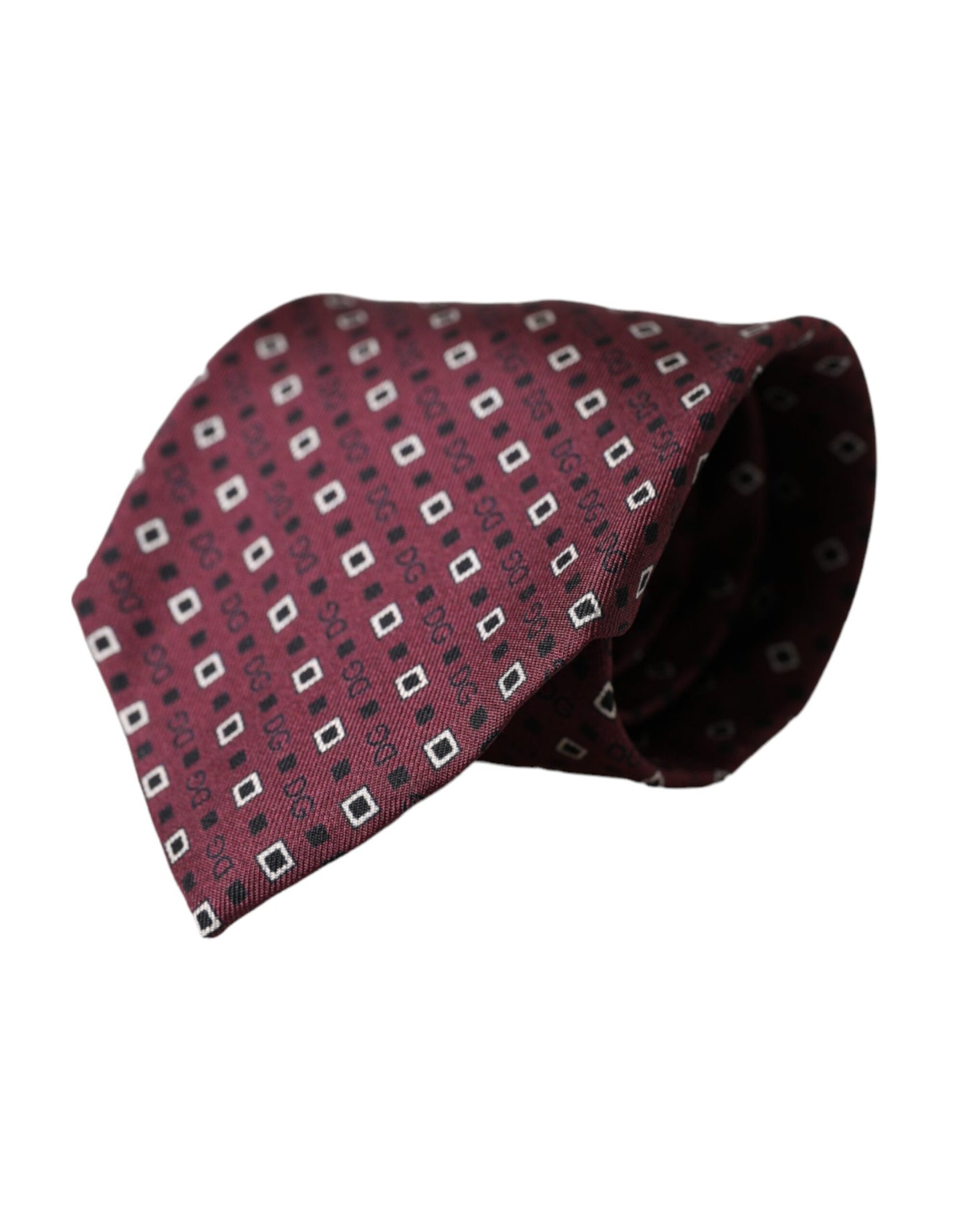 - Maroon Silk Branded Logo Adjustable Men Tie