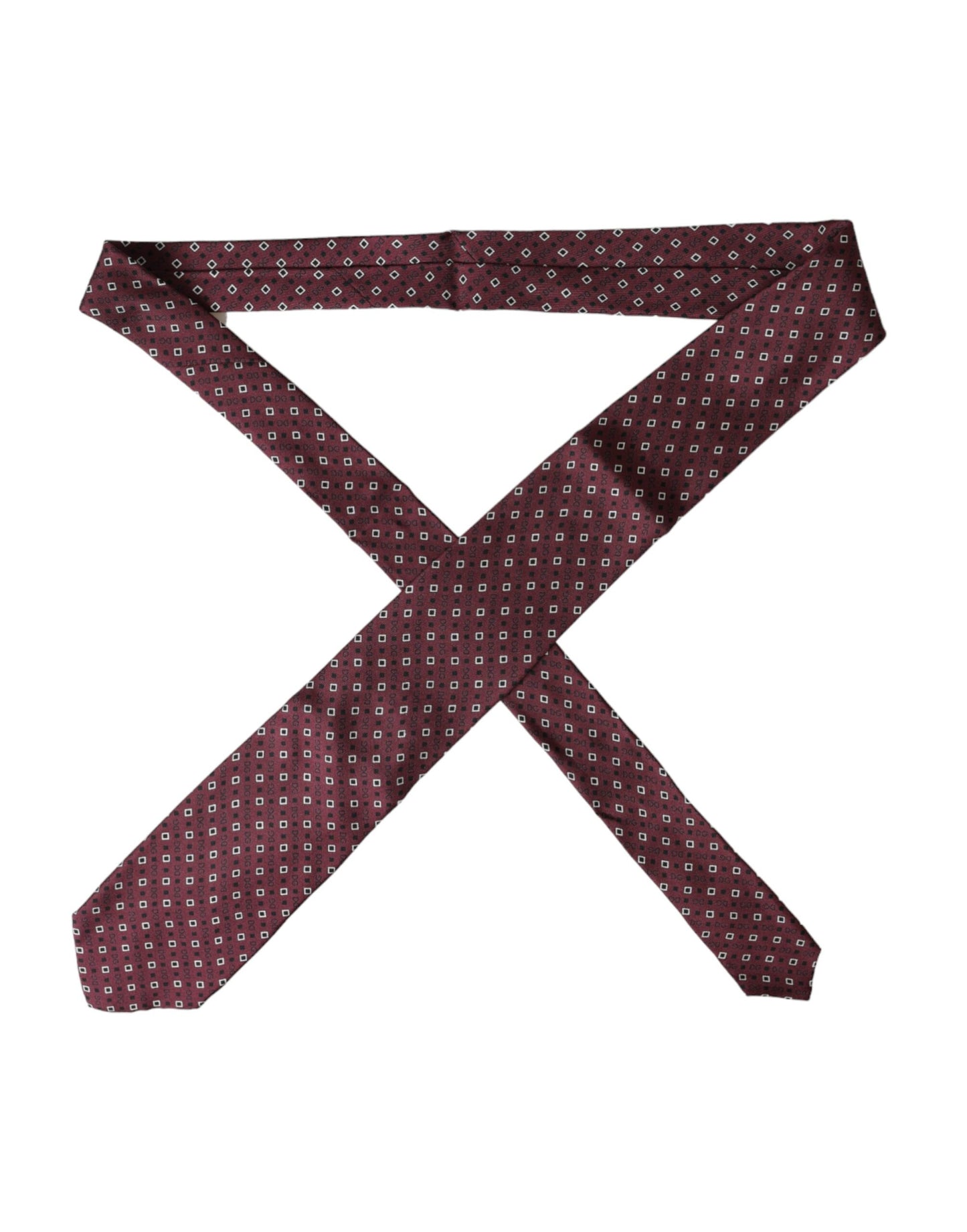 - Maroon Silk Branded Logo Adjustable Men Tie