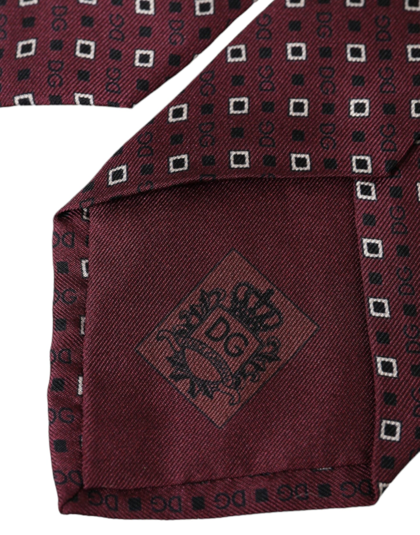 - Maroon Silk Branded Logo Adjustable Men Tie