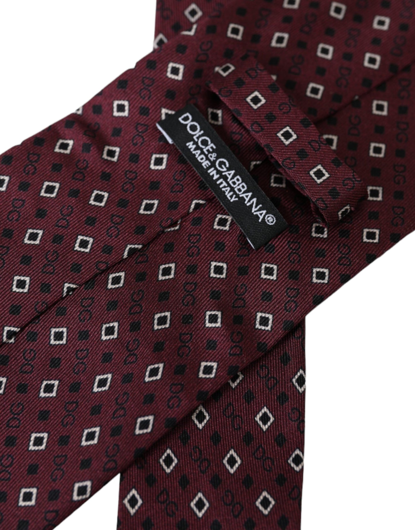 - Maroon Silk Branded Logo Adjustable Men Tie