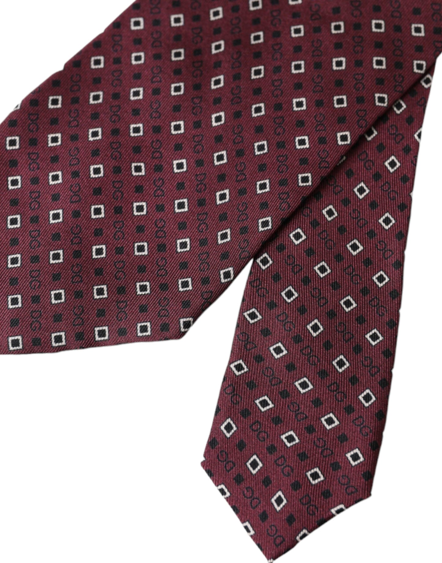 - Maroon Silk Branded Logo Adjustable Men Tie