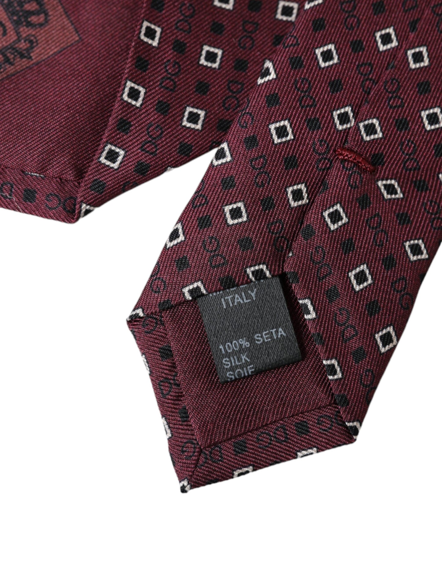 - Maroon Silk Branded Logo Adjustable Men Tie