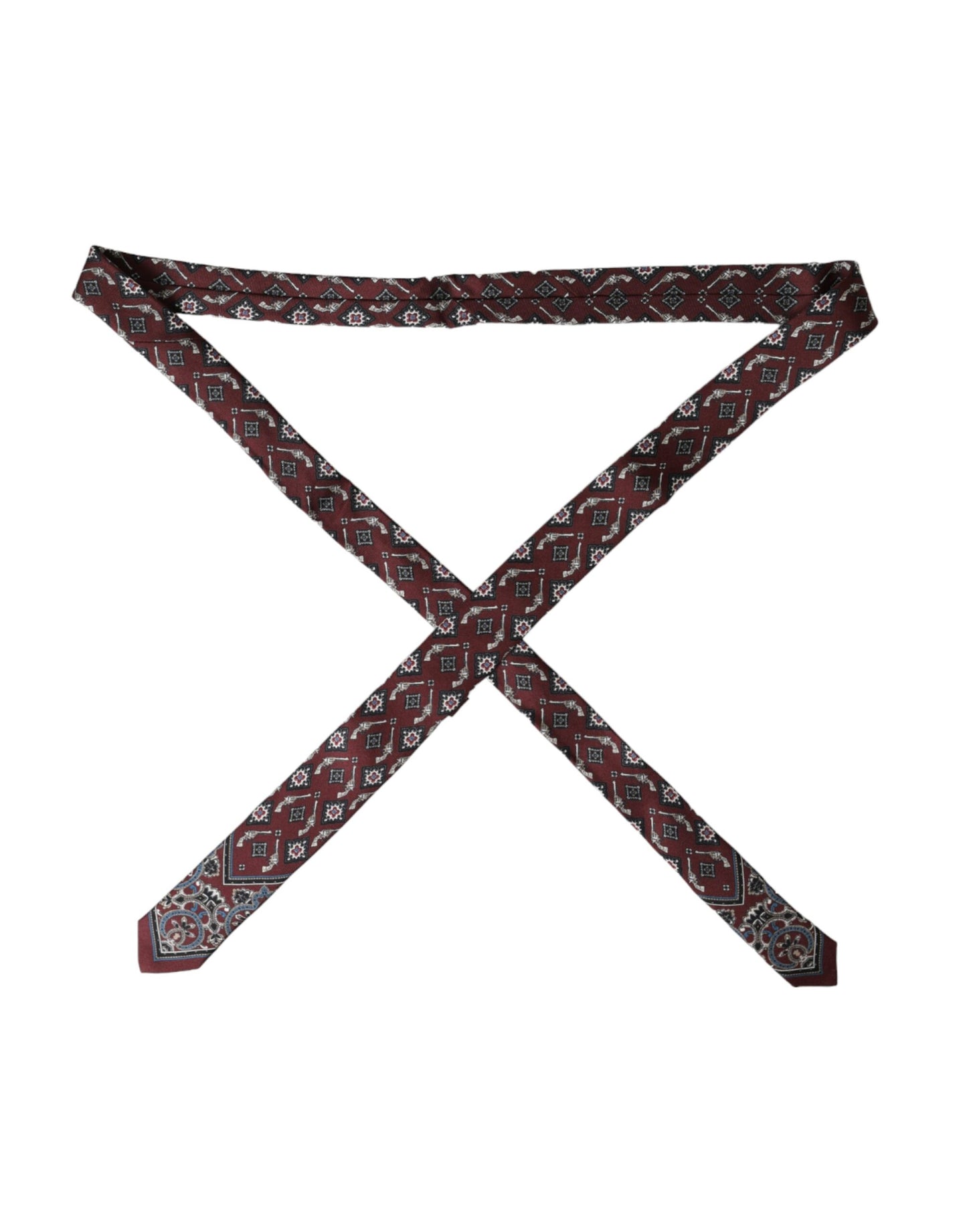 - Bordeaux Printed 100% Silk Adjustable Men Tie