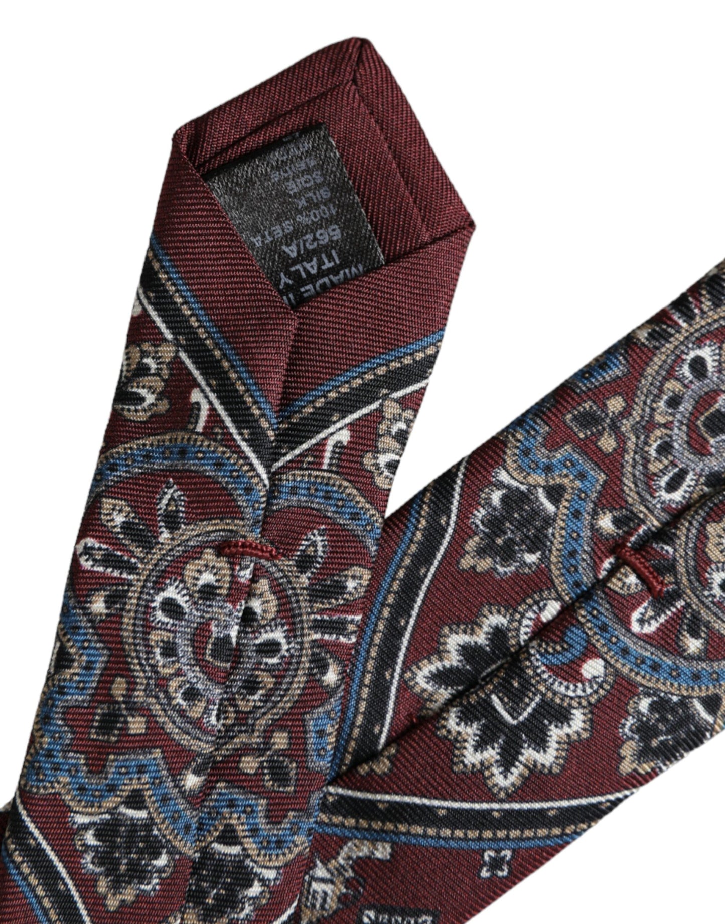 - Bordeaux Printed 100% Silk Adjustable Men Tie