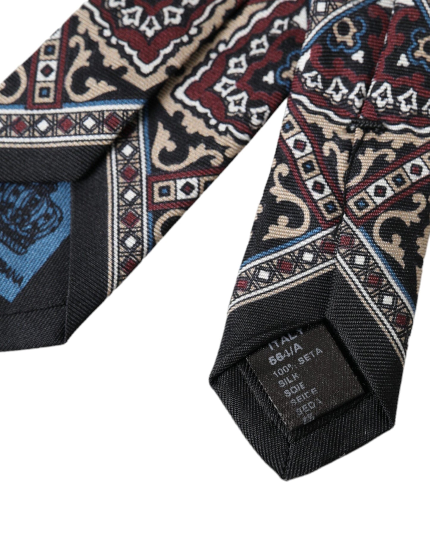 - Black Printed 100% Silk Adjustable Men Tie