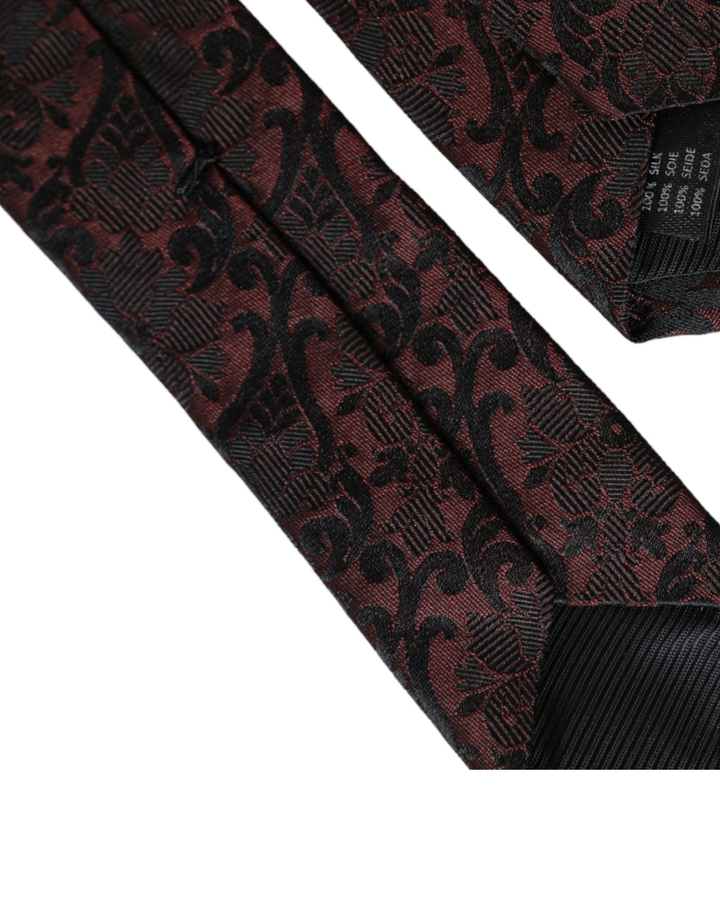 - Maroon Floral Fantasy Silk Adjustable Men Tie