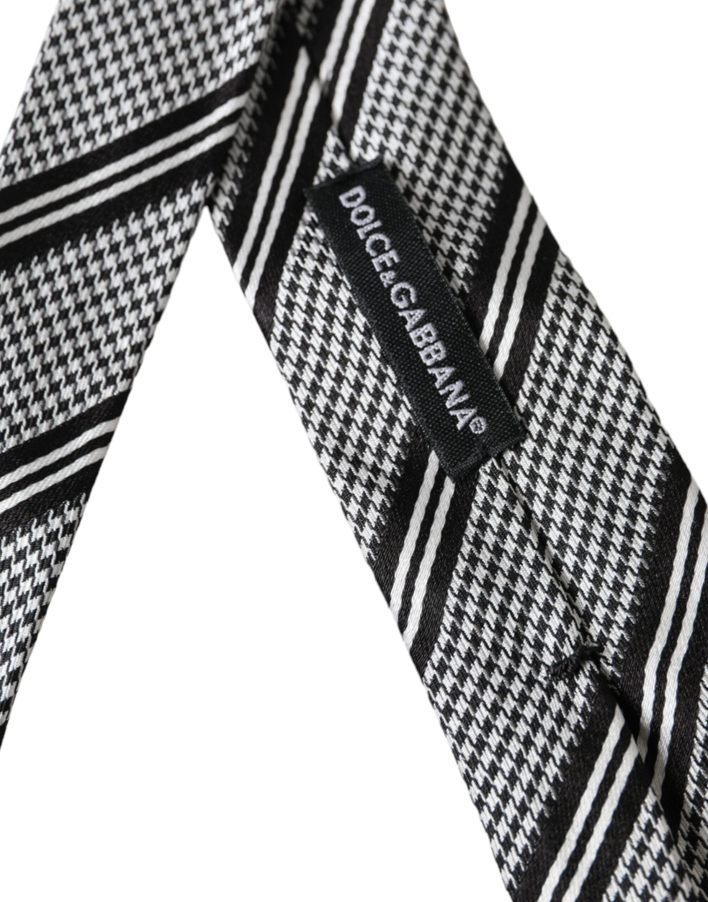 - Black White Stripes Silk Adjustable Tie