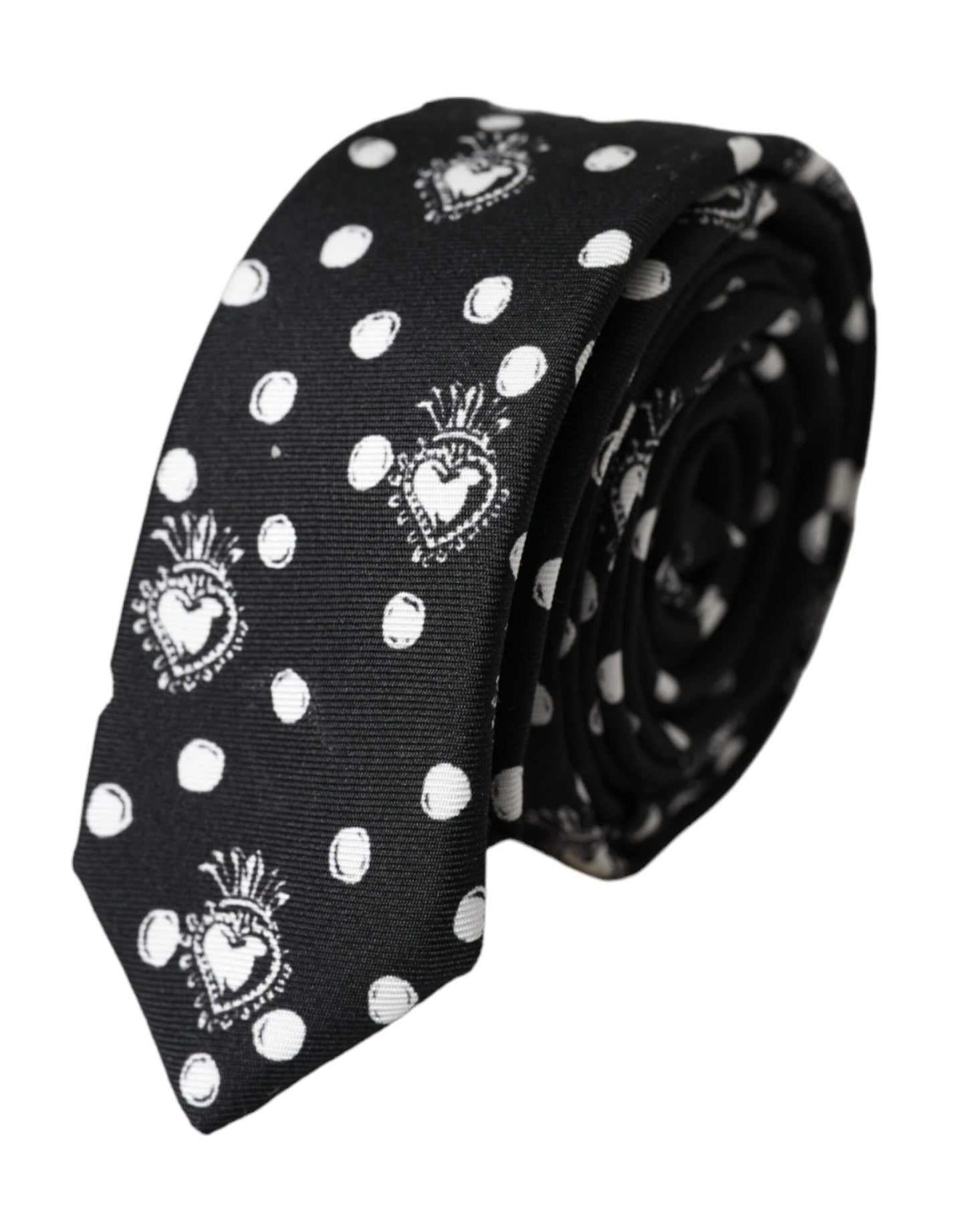 - Black Heart Polka Dot Adjustable Tie
