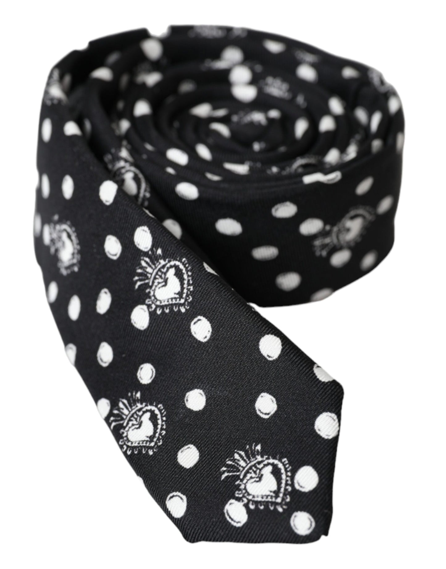 - Black Heart Polka Dot Adjustable Tie