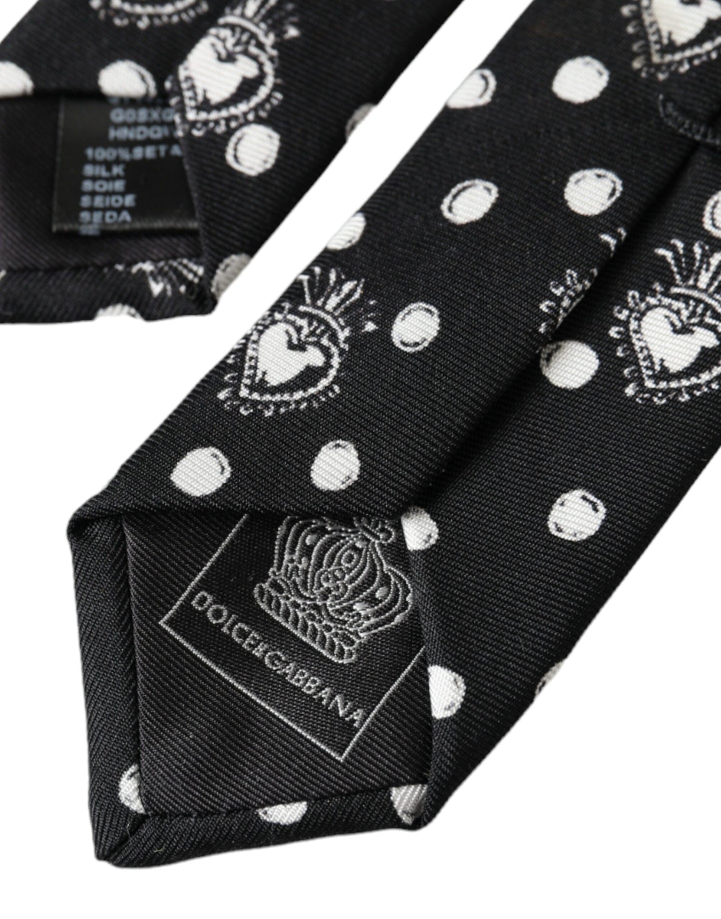 - Black Heart Polka Dot Adjustable Tie