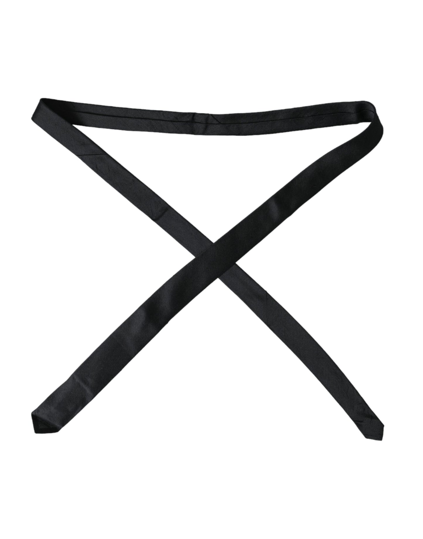 - Black Solid 100% Silk Adjustable Tie