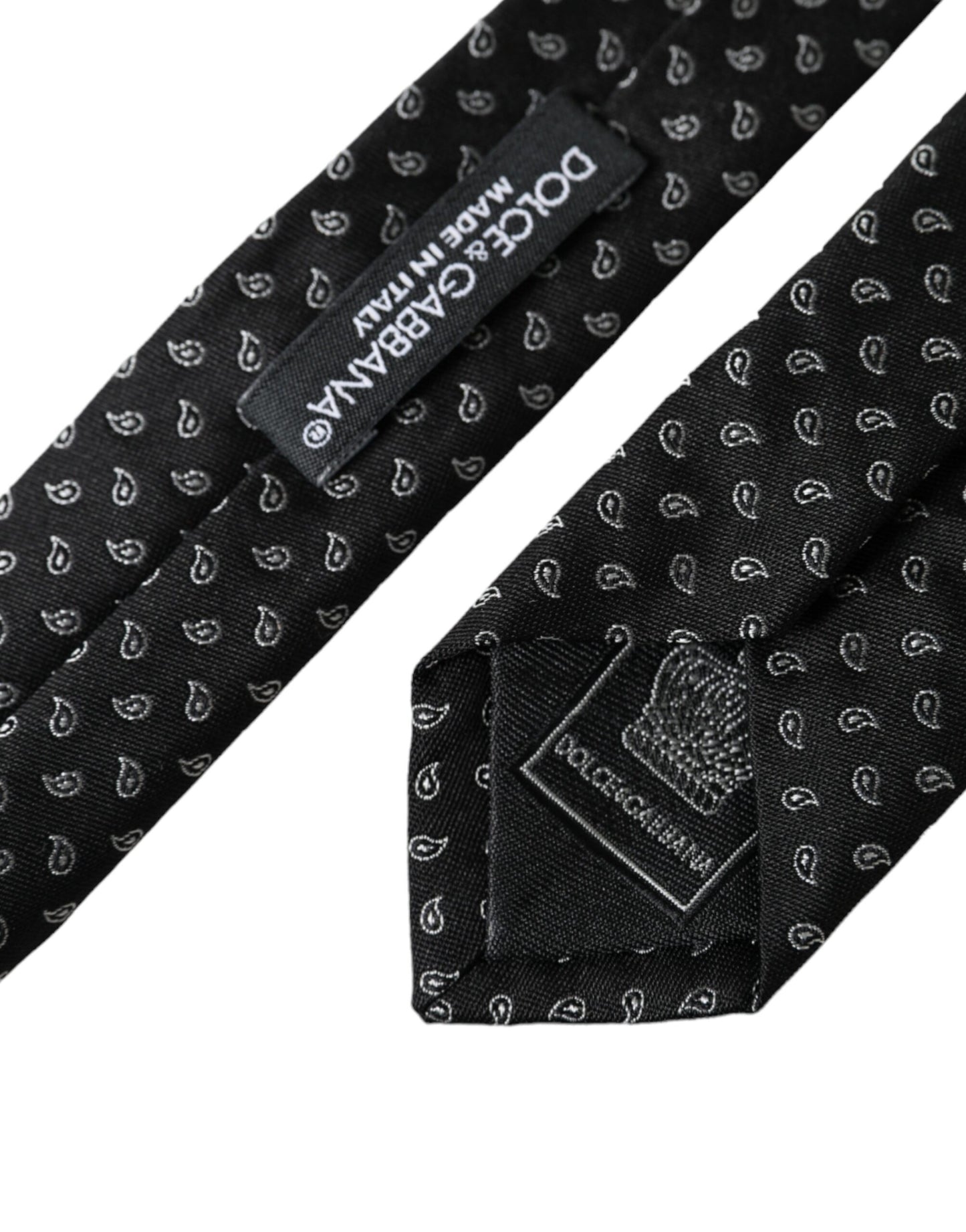 - Black Jacquard Patterned Silk Adjustable Men Tie