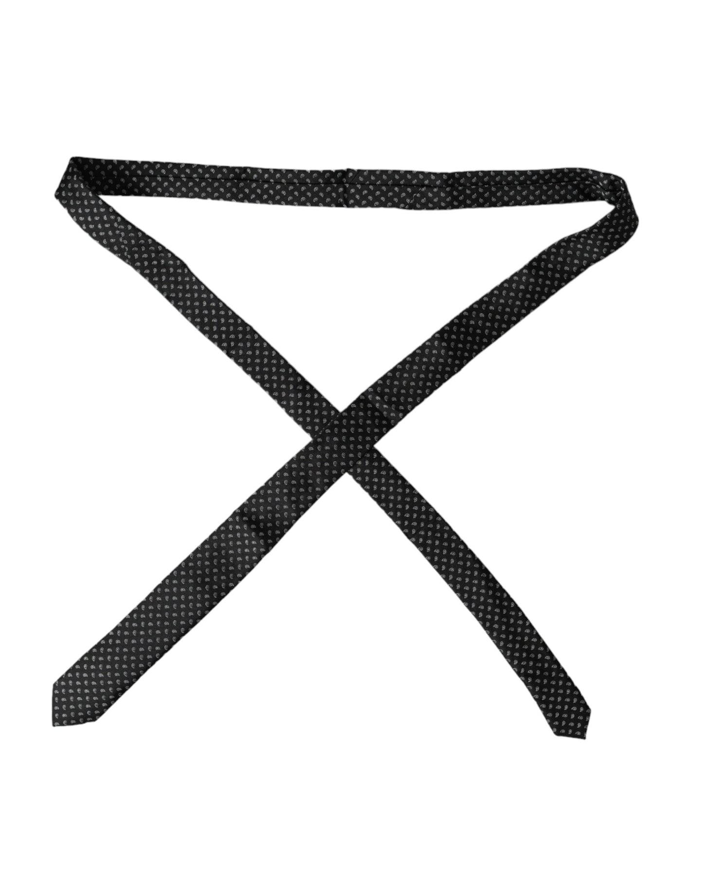 - Black Jacquard Patterned Silk Adjustable Men Tie