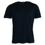 - Dark Blue Cotton Round Neck Short Sleeves T-shirt