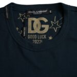 - Dark Blue Cotton Round Neck Short Sleeves T-shirt