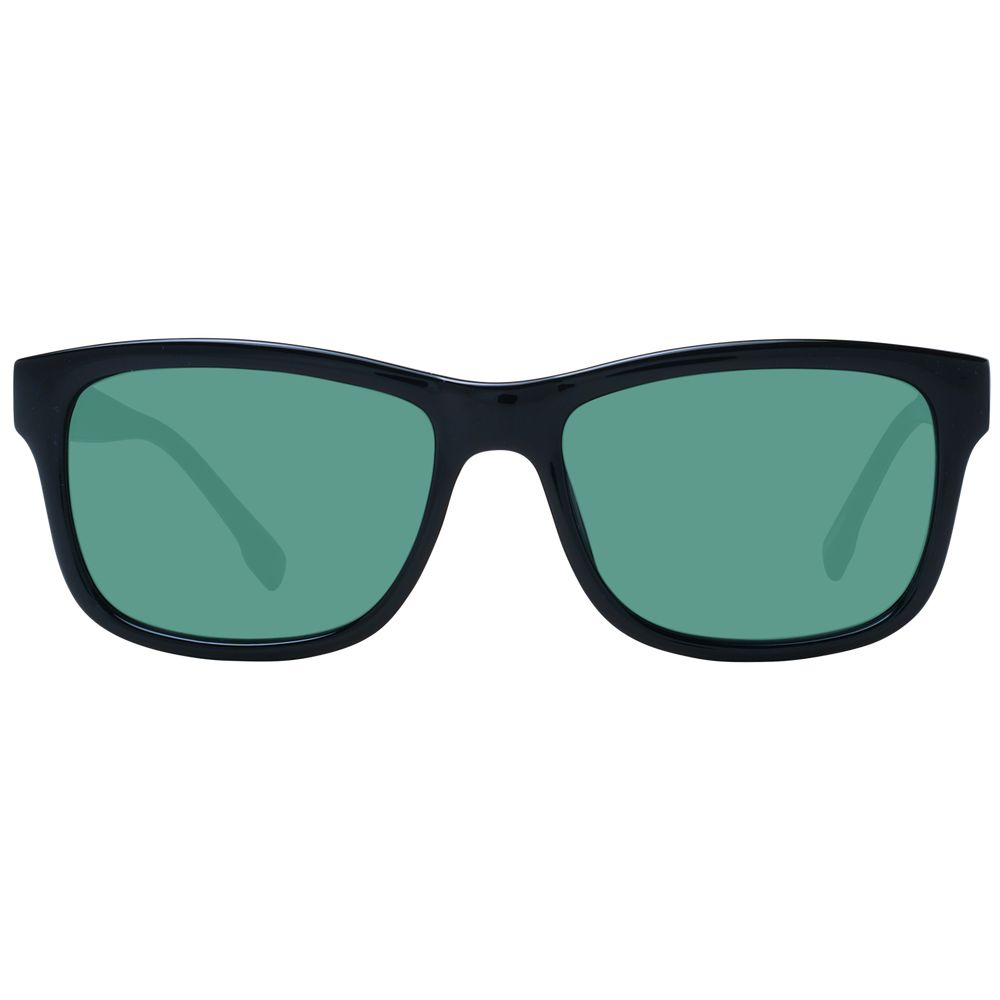 Ted Baker Men’s Sunglasses – Black Rectangle Frame with Green Lenses, 54mm