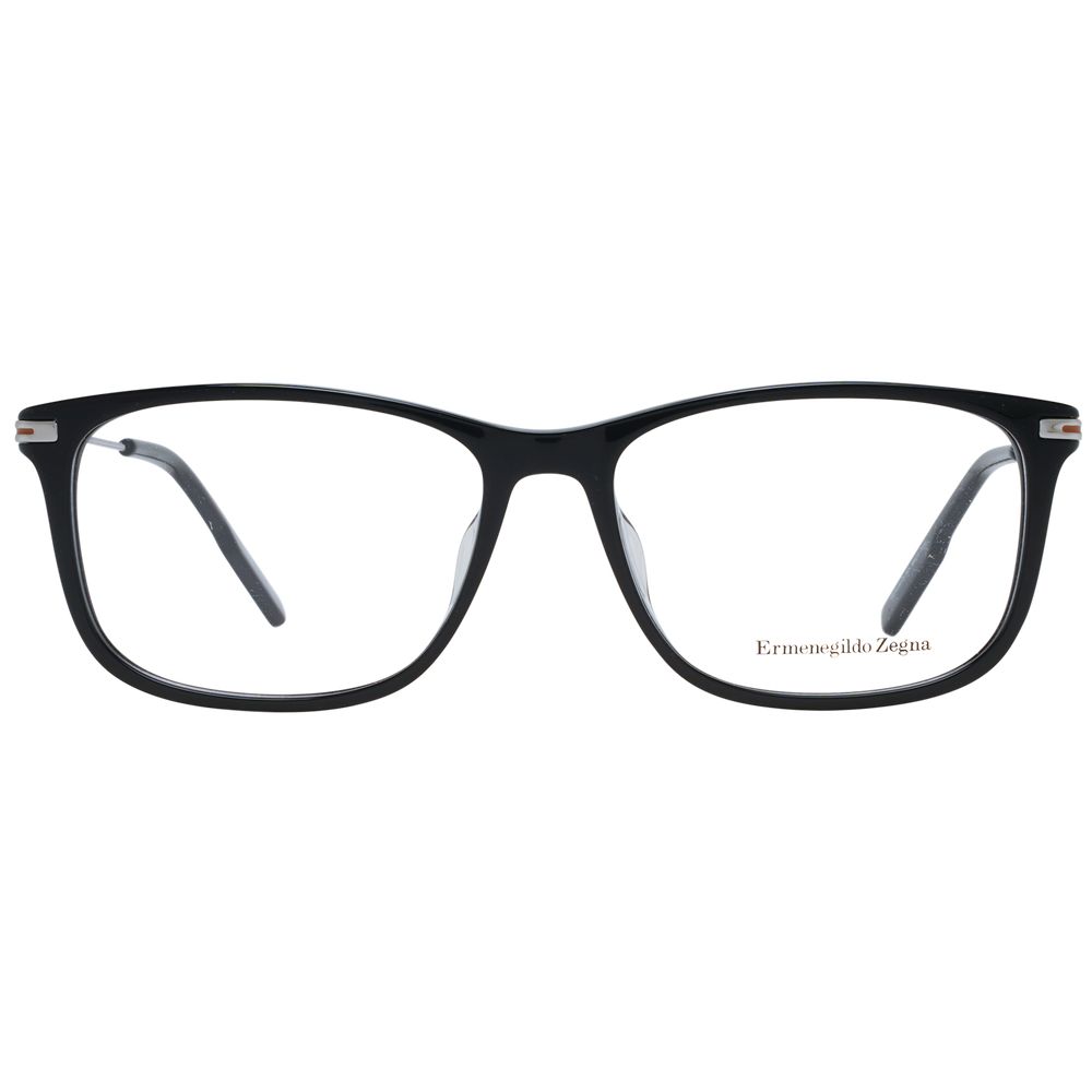 Ermenegildo Zegna Men’s Optical Frames – Black Rectangle, 56mm