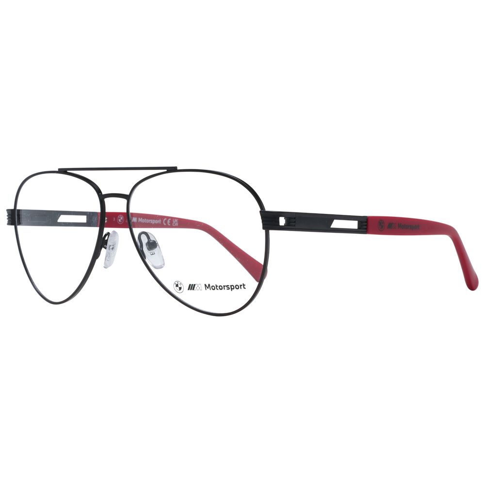 BMW Motorsport Men's Optical Frames – Black Full-Rim, 57mm