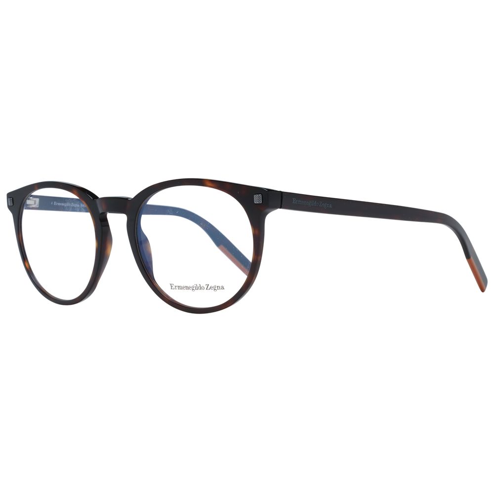 Ermenegildo Zegna Men’s Optical Frames – Brown Round Full-Rim, 52mm