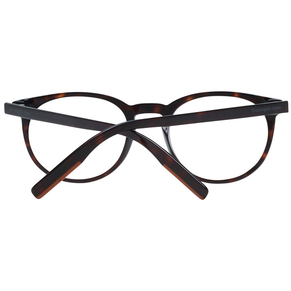 Ermenegildo Zegna Men’s Optical Frames – Brown Round Full-Rim, 52mm