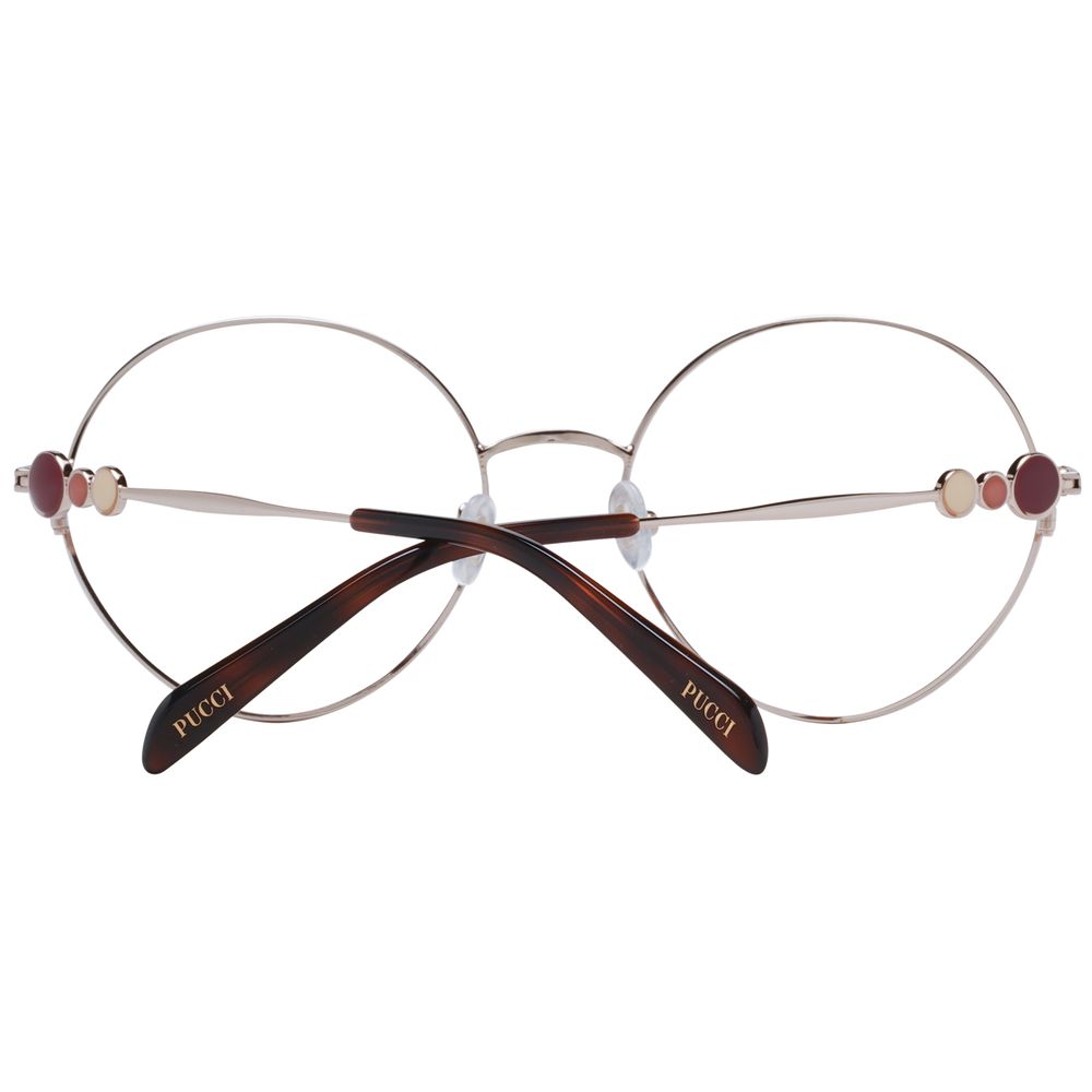 Emilio Pucci Red Women’s Optical Frames – Round Full-Rim Style